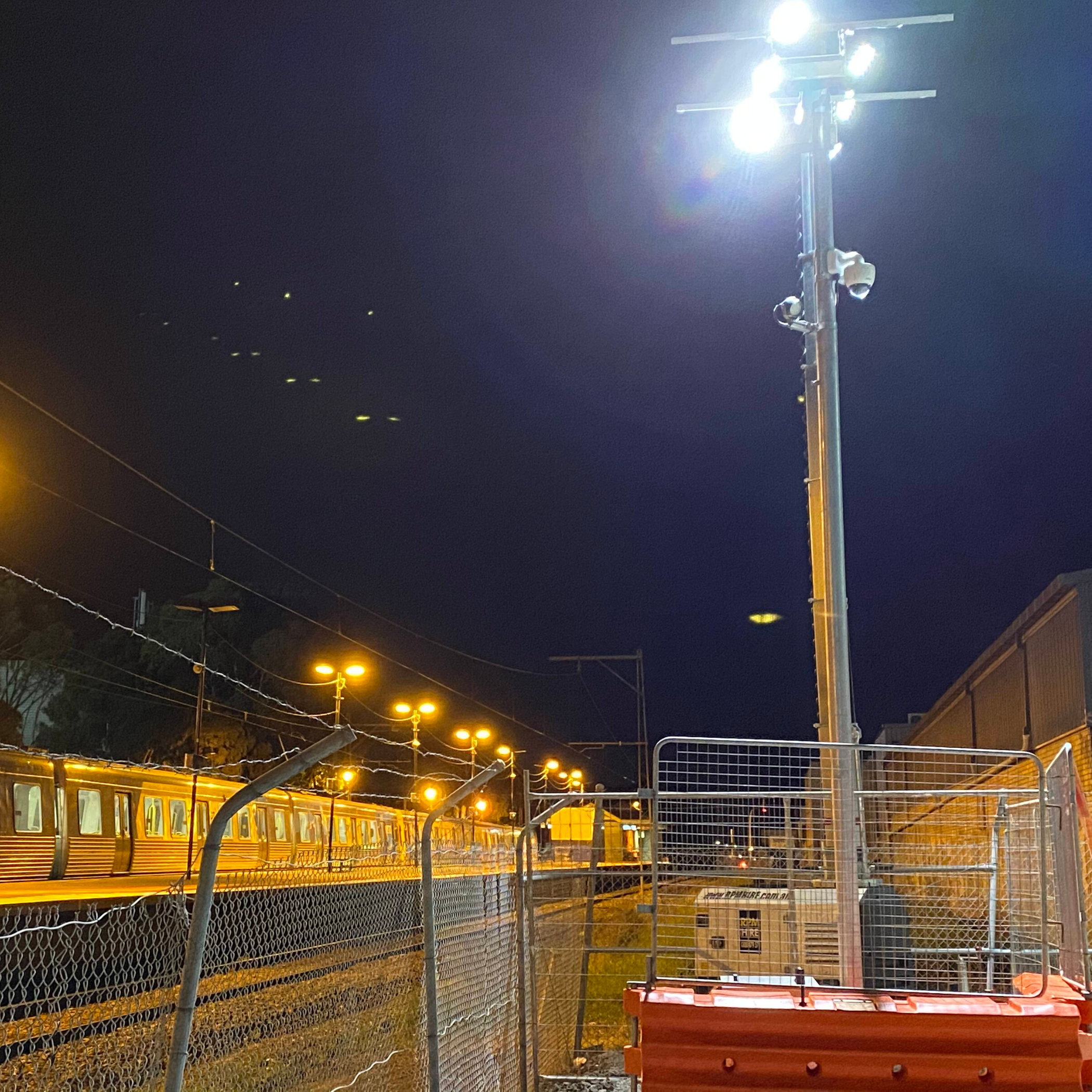 Lighting Tower at a train station car park