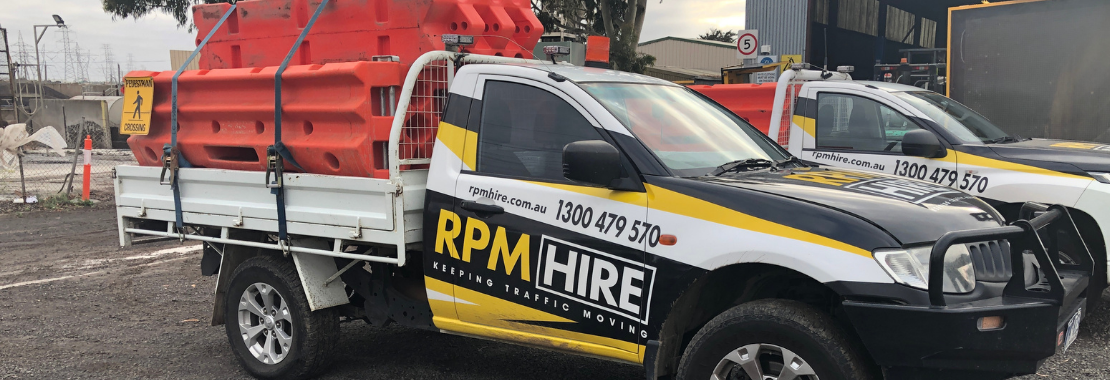 RPM Hire Utes - water filled barriers for events