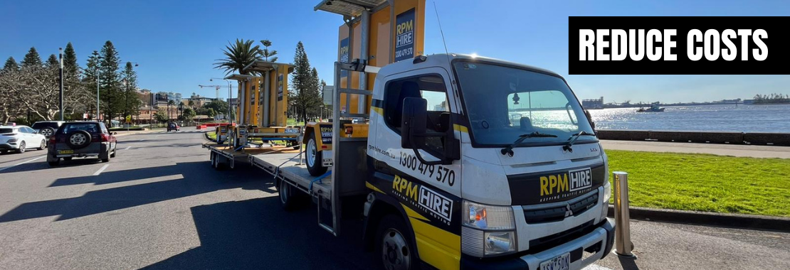 Variable Message Signs being transported